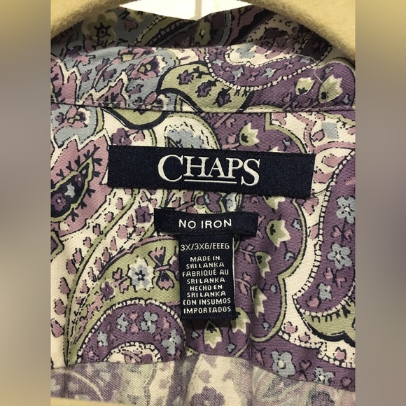 Chaps Purple Paisley Long Sleeved Shirt Sz 3X - Picture 2 of 3